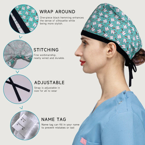 Cartoon Print Medical Scrub Cap